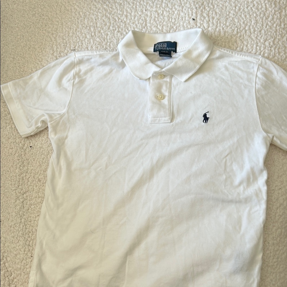 NWOT Polo by Ralph Lauren kids White Polo Shirt size 10/12